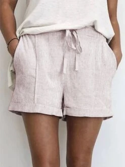 Summer Shorts Drawstring Pockets Casual Shorts -Women's Fashion Store 02 1591796864792