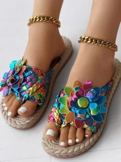 Pu Casual Summer Floral Slide Sandals -Women's Fashion Store 02c1c8cd4788de61de81a8d2181e56bc