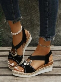 Metal Woven Wedge Platform Roman Sandals -Women's Fashion Store 09487b07bb00bfab6a4d90c31b51a0ed