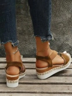 Metal Woven Wedge Platform Roman Sandals -Women's Fashion Store 0a19a3cc9b44b51ac9897ddc9eb4529d
