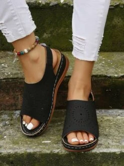 Summer Plain Hollow Out Vintage Breathable Vacation Sandals -Women's Fashion Store 0ed27fc3f12b1301320498925fc9b9ad