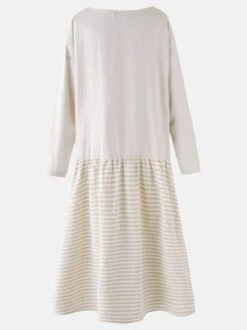 Casual Crew Neck 3/4 Sleeve Cotton Casual Dress -Women's Fashion Store 14 jpg 1547948108413
