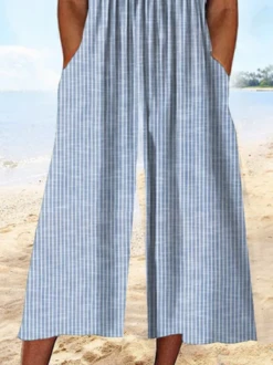 Striped Asymmetrical Jumpsuit With No -Women's Fashion Store 199e29bab8dbae8bd8d720a4ad4ed97c