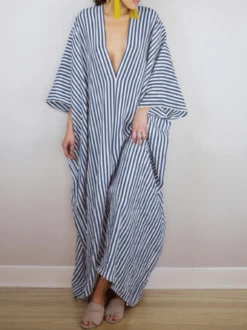 Swing Vintage Loose Stripe Maxi Dress -Women's Fashion Store 20200324 135426 1585029241948