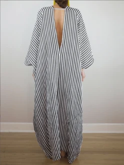 Swing Vintage Loose Stripe Maxi Dress -Women's Fashion Store 20200324 135440 1585029241302