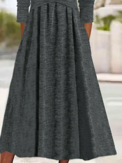 Long Sleeve Casual Plain Dress -Women's Fashion Store 2f7eefd9a146fbfc7d21ed6db816f0b9