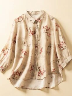 Loose Shirt Collar Casual Abstract Blouse -Women's Fashion Store 31c79908021482ff60c6489b114706ed