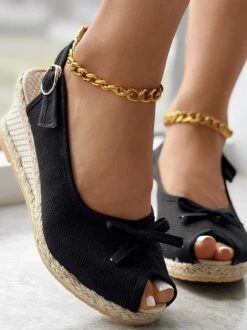 Fabric Summer Plain Wedge Heel Wedge Sandal -Women's Fashion Store 398e0431e04b151678cb1989aacd4e24