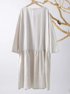 Casual Crew Neck 3/4 Sleeve Cotton Casual Dress -Women's Fashion Store 3 1 JPG 1547948110755