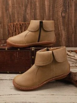 Women Casual Plain All Season Zipper Round Toe Rubber Non-Slip Classic Boots -Women's Fashion Store 3b201ee951d8cd1e1ae815d11b85a276