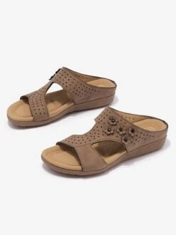 Khaki Retro Flowers Breathable Hollow Casual Sandals -Women's Fashion Store 3b2cccadc3ca3f700bdc67d1212e8a1c