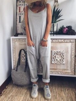 Sleeveless Cotton Pants