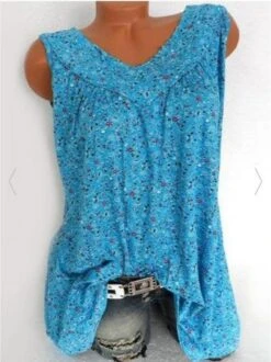 Floral Holiday Sleeveless Shirt & Top