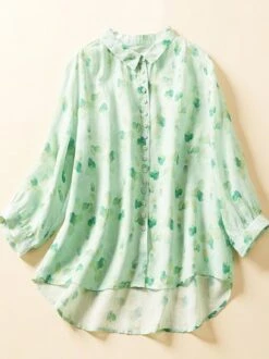 Loose Shirt Collar Casual Abstract Blouse -Women's Fashion Store 4a481e4ee4ef2751555352d6b263bff7