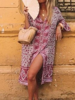 Women Boho V Neck V Neck Three Quarter Sleeve Loose Ethnic Vacation Dress -Women's Fashion Store 5 jpg 1545041428583 d72374c4 93da 45a0 8c47 fb29fcb18adb 700x700 jpg 1546419616728