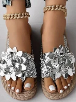 Pu Casual Summer Floral Slide Sandals -Women's Fashion Store 5de2472a3ccd3e70bed7fc392b265a45