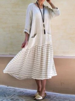 Casual Crew Neck 3/4 Sleeve Cotton Casual Dress -Women's Fashion Store 63d4298c 8c0c 459b 8a35 2a226db468fd jpg 1543392570956 1545980783417