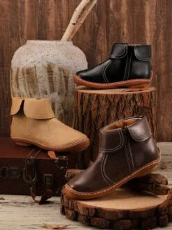 Women Casual Plain All Season Zipper Round Toe Rubber Non-Slip Classic Boots -Women's Fashion Store 6631e930eae1ec5e231a116ac23adb8a