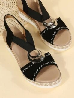 Metal Woven Wedge Platform Roman Sandals -Women's Fashion Store 670d5b88756909ddbf10239c242cf067