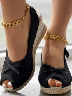 Fabric Summer Plain Wedge Heel Wedge Sandal -Women's Fashion Store 6f9ca10388d389fa18ffcfc009158a59