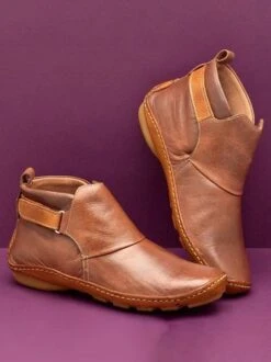 Women Casual Comfy Daily Adjustable Soft Leather Booties