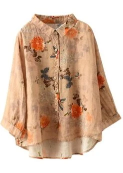 Loose Shirt Collar Casual Abstract Blouse -Women's Fashion Store 83820ab225c7d18f8889fcad93536e24