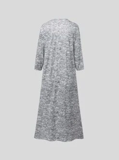 Women Casual Plain Three Quarter Sleeve Button V Neck Pockets Spring Midi Dress -Women's Fashion Store 8f449d6a247be9b82ac1efe1130a6227