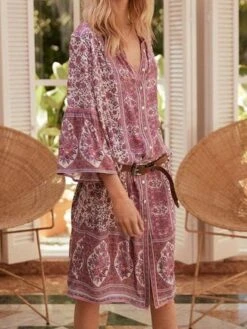 Women Boho V Neck V Neck Three Quarter Sleeve Loose Ethnic Vacation Dress -Women's Fashion Store 9604550601 1885012714 jpg 1545041429593 4bb1a459 ec67 4f4e 84df 7b672e44609a 700x700 jpg 1546419616143