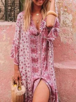 Women Boho V Neck V Neck Three Quarter Sleeve Loose Ethnic Vacation Dress -Women's Fashion Store 9604556499 1885012714 jpg 1545041430654 cb4b7ec6 e848 4edd a0b7 2340f9dbadaf 700x700 jpg 1546419616603
