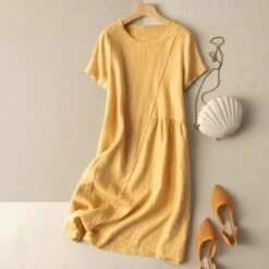 Loose Crew Neck Casual Dress With No -Women's Fashion Store a60ec7762301c86f888c0d9a1e18afec