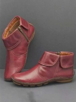 Women Casual Plain All Season Zipper Round Toe Rubber Non-Slip Classic Boots -Women's Fashion Store afc5375268064d93b18cc22daa1e4dcd