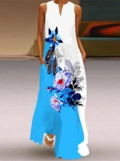 Peacock Casual Notched Loose Dress -Women's Fashion Store b52d371da7f4c532805811316c1f6210