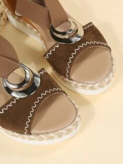 Metal Woven Wedge Platform Roman Sandals -Women's Fashion Store b58cd666ac690bfbc8697c9431e7dd08