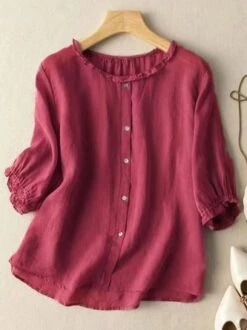 Crew Neck Casual Loose Shirt -Women's Fashion Store b6acfe12313c94211fd235e1c1b08116