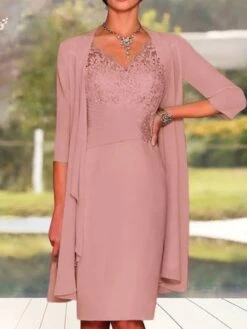 Elegant Plain Lace Stitching Vest Knitted Dress & Cardigan Two-piece Set -Women's Fashion Store ba42a4908f518ce82243c88f783a1c99