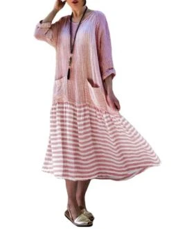 Casual Crew Neck 3/4 Sleeve Cotton Casual Dress -Women's Fashion Store c322c7c4 4342 47c9 8cc4 8babca27c253 jpg 1543392570573