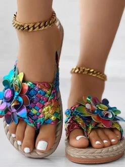 Pu Casual Summer Floral Slide Sandals -Women's Fashion Store c330b92f999dc3911d0f060264c49b6c