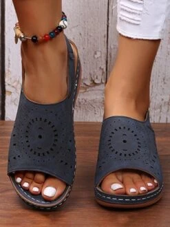 Summer Plain Hollow Out Vintage Breathable Vacation Sandals -Women's Fashion Store c7aefbce38595d6f90ce972b2171c5bb