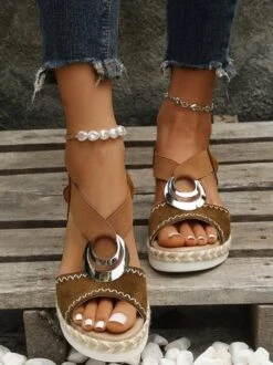 Metal Woven Wedge Platform Roman Sandals -Women's Fashion Store c87e1dd103ce79b4e415bf462f9605bb