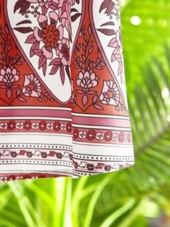 Women Boho V Neck V Neck Three Quarter Sleeve Loose Ethnic Vacation Dress -Women's Fashion Store cfe0db5add4c3ba58d1d03760c0df3ba