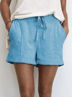 Summer Shorts Drawstring Pockets Casual Shorts -Women's Fashion Store cmy040205 jpg 1554201455814