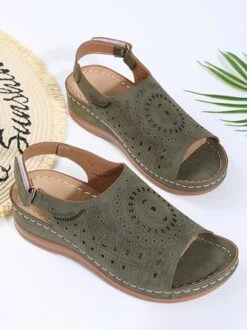 Summer Plain Hollow Out Vintage Breathable Vacation Sandals -Women's Fashion Store d905134c50b937ac70d3e7eafdcf5a48