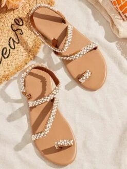 Women Boho Handmade Pearl Beach Sandals Bridal Shoes -Women's Fashion Store e843f94bd421ddc98ee178b0fe77614c
