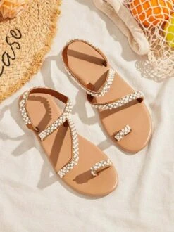 Women Boho Handmade Pearl Beach Sandals Bridal Shoes -Women's Fashion Store ee2a3af1d16b7b360421052c0c734b18