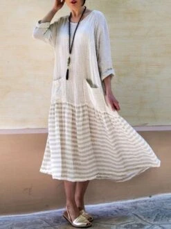 Casual Crew Neck 3/4 Sleeve Cotton Casual Dress -Women's Fashion Store f69ef0f3 a198 4431 8bff d501926daee0 jpg 1543392569902