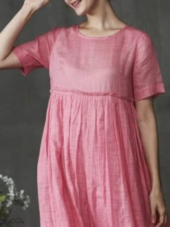 Women Solid Short Sleeve Crew Neck Shift Corduroy Dress -Women's Fashion Store il 1140xN 1588925976 mirb jpg 1548066340671