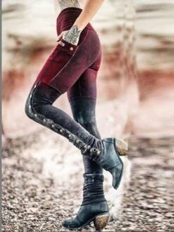Five Colors Cotton-Blend Vintage Leggings
